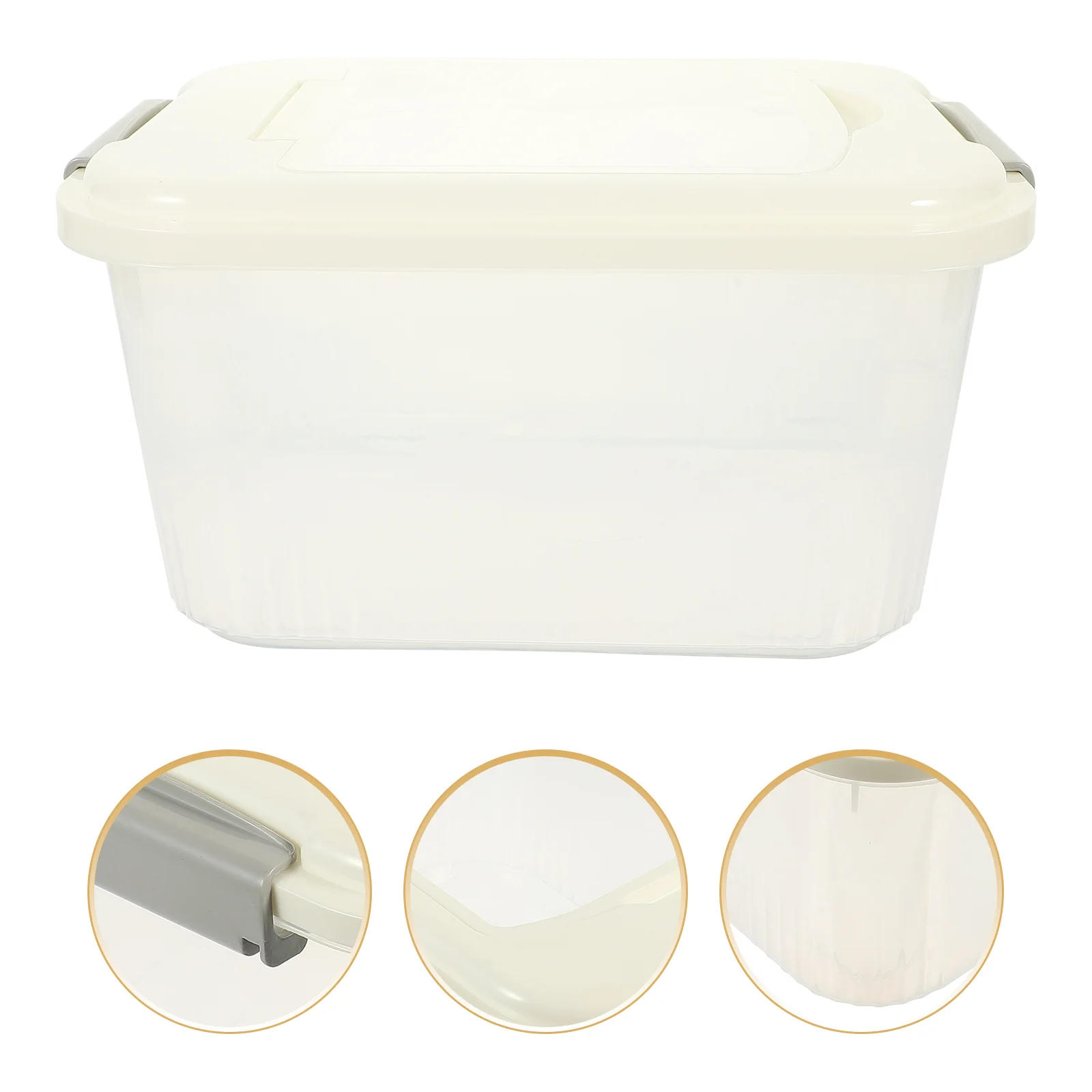 

Transparent Rice Bucket Cereal Container Dry Storage Organizer Flour Dispenser Food Containers Pp Grain Bin with Lids Airtight