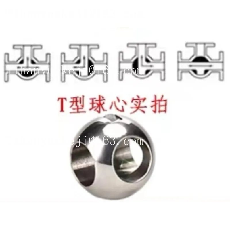 Q15F three-way high platform ball valve Q14F thread thread valve 316 stainless steel T-shaped three-piece ball valve