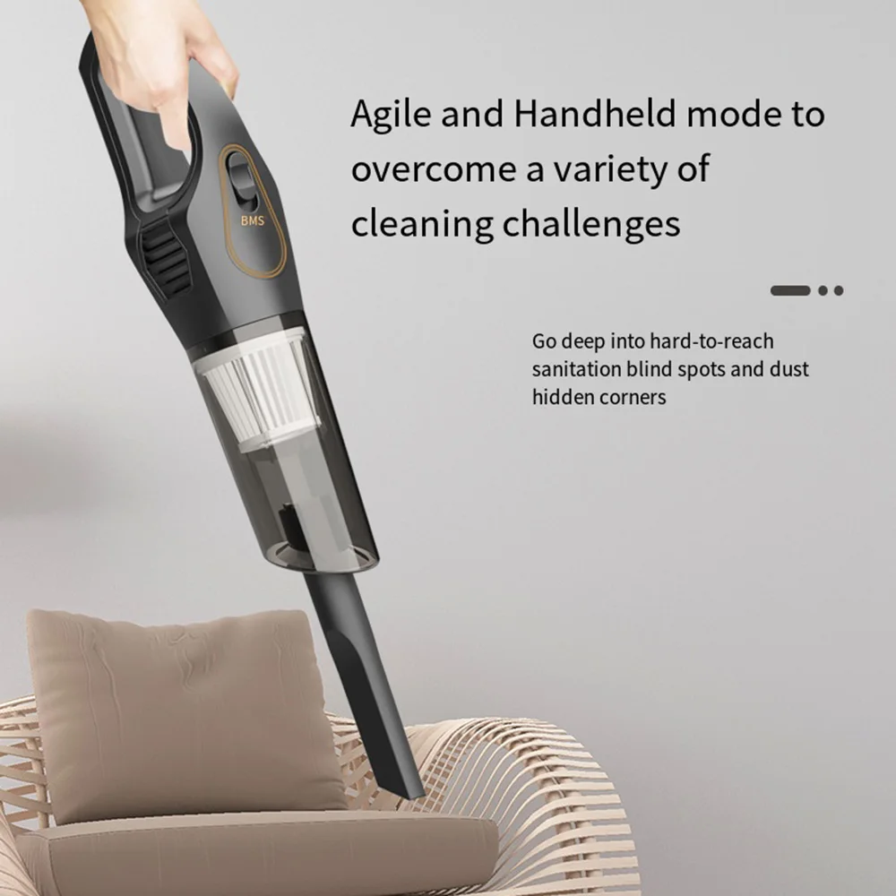 Dry and Wet Vacuum Cleaner for Car and Home, High Power Cleaning Machine, Rechargeable Cordless Handheld Vacuum Cleaner