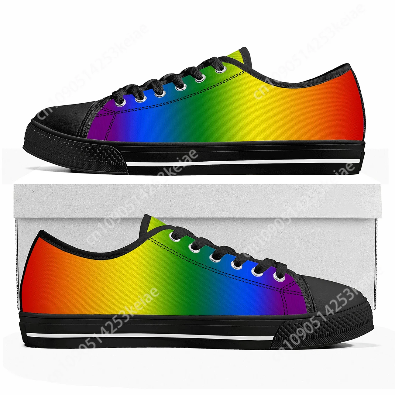 

LGBT ocmogic Pride rainbow Low Top Sneakers Mens Womens Teenager Canvas Sneaker Casual Custom Made Shoes Customize Shoe