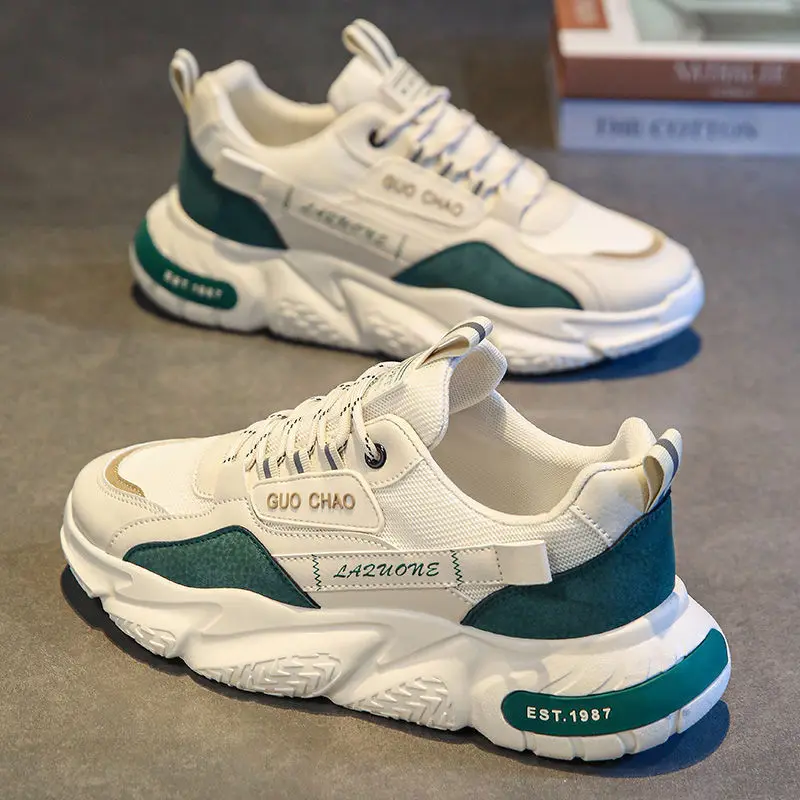 أحذية رجالية صيفية شبكية قابلة للتنفس للرياضة والترفيه بنعل سميك لزيادة الطول، أحذية مريحة سهلة الارتداء للخارج #1