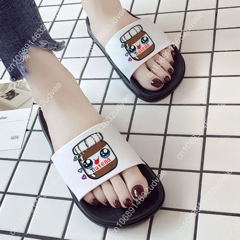 Nutella Aesthetic Women's Beach Slippers Female Summer Slides Fashion Flip Flop Women Ladies Non-slip Female Slippers