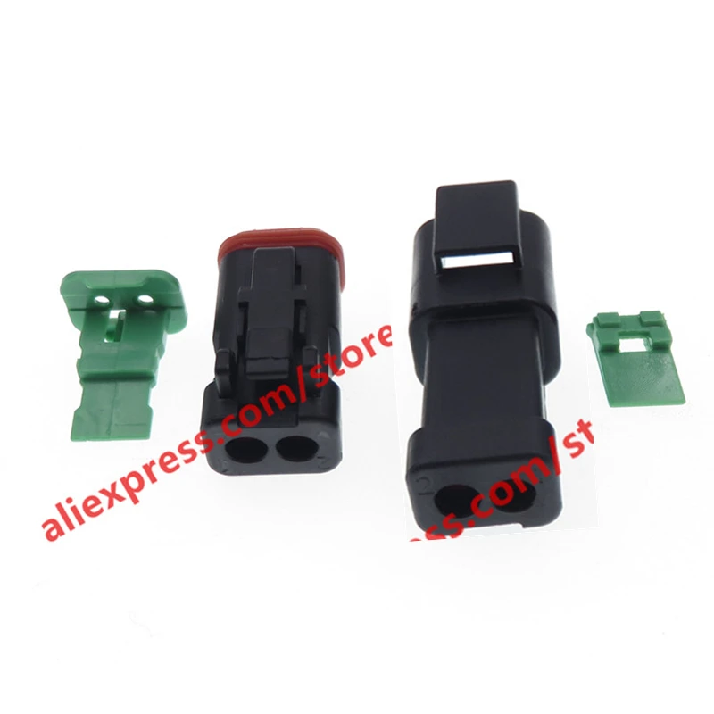 1 Set  Auto DT 2 Pin Deutsch Waterproof  Female Male Automotive Terminal Connector Plug  DT04-2P-E005 DT06-2S-EP06