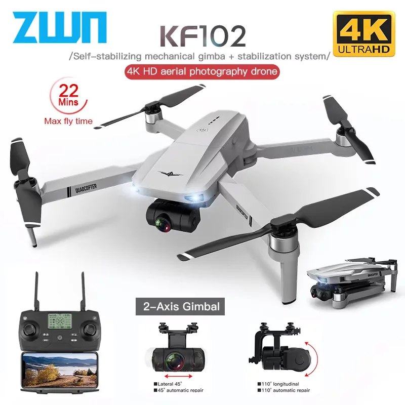 KF102 KF102MAX Drone 4K Profesional With HD Camera 5G WiFi GPS 2-Axis Anti-shake Gimbal Quadcopter Brushless Motor Dron VS L900