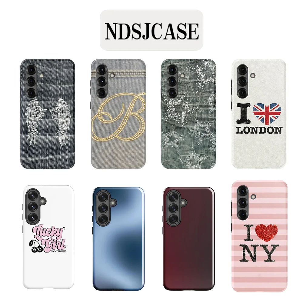 Luxury Clmj Angelic Bling Bold B Phone Case for Samsung Galaxy S20 S23 S24 S25 S26 FE Plus Ultra Edge 4G 5G Double-layer Cover