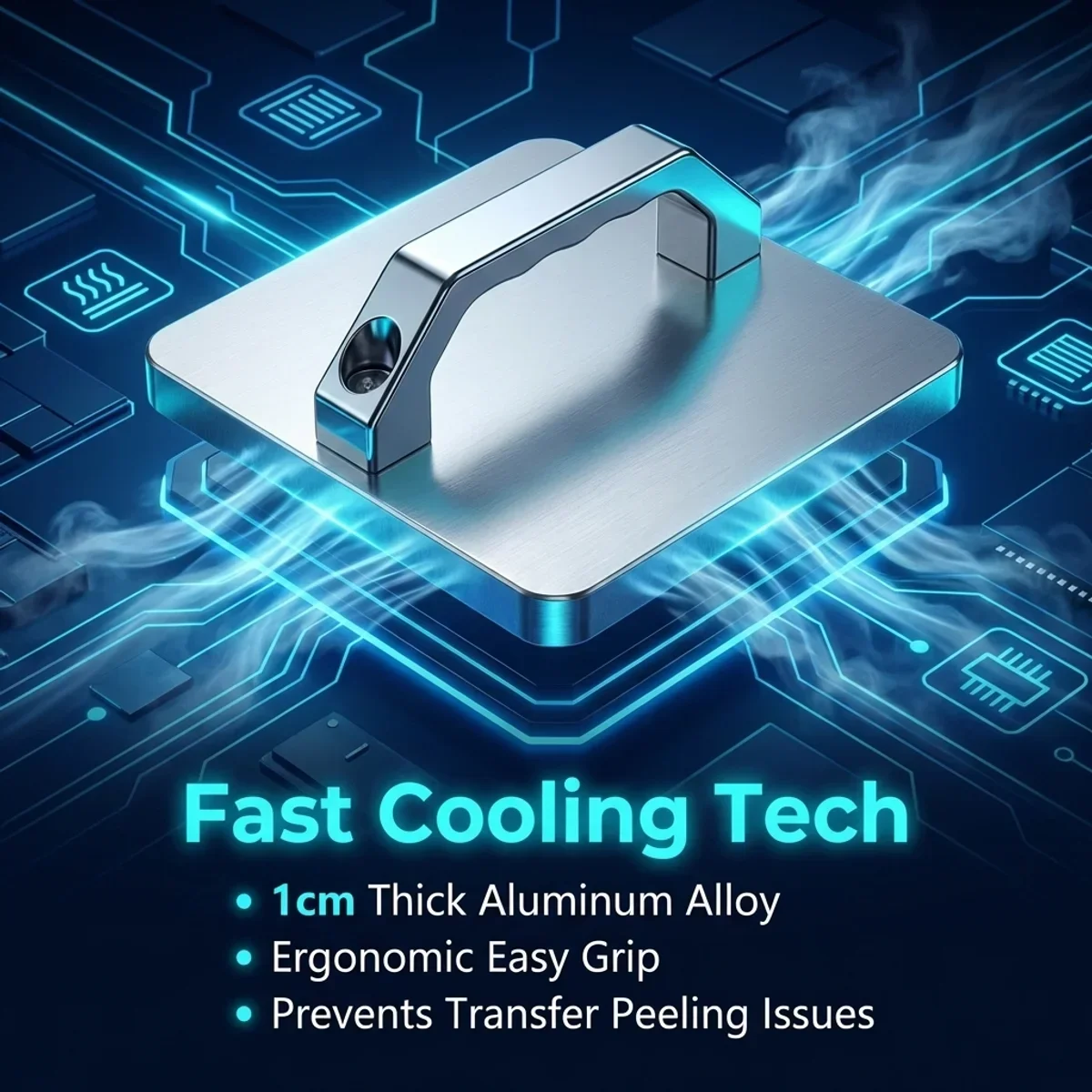 DTF Cooling Brick 10x10x1cm Aluminum Alloy Rapid Cooling for Heat Transfer Sublimation Heat Press Easy Peel