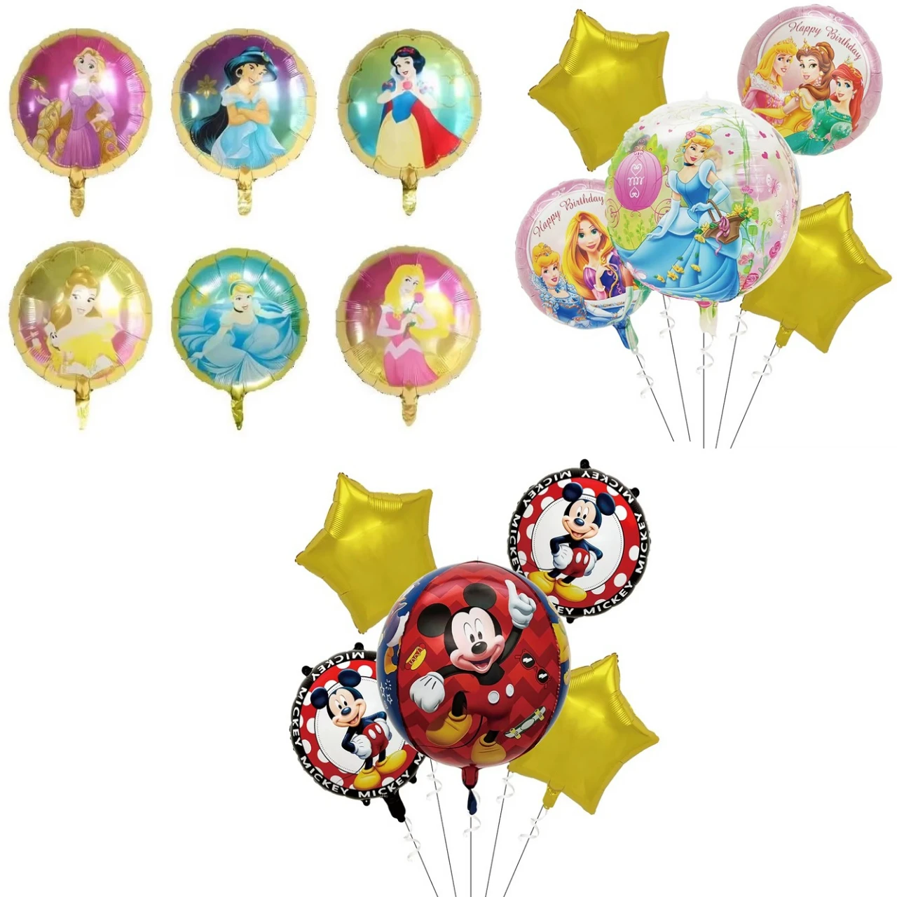 Ballons à personnaliser de la série Disney Princess, décorations pour fêtes d’anniversaire, accessoires pour mariages, ballons pour les photos lors d’événements festifs.