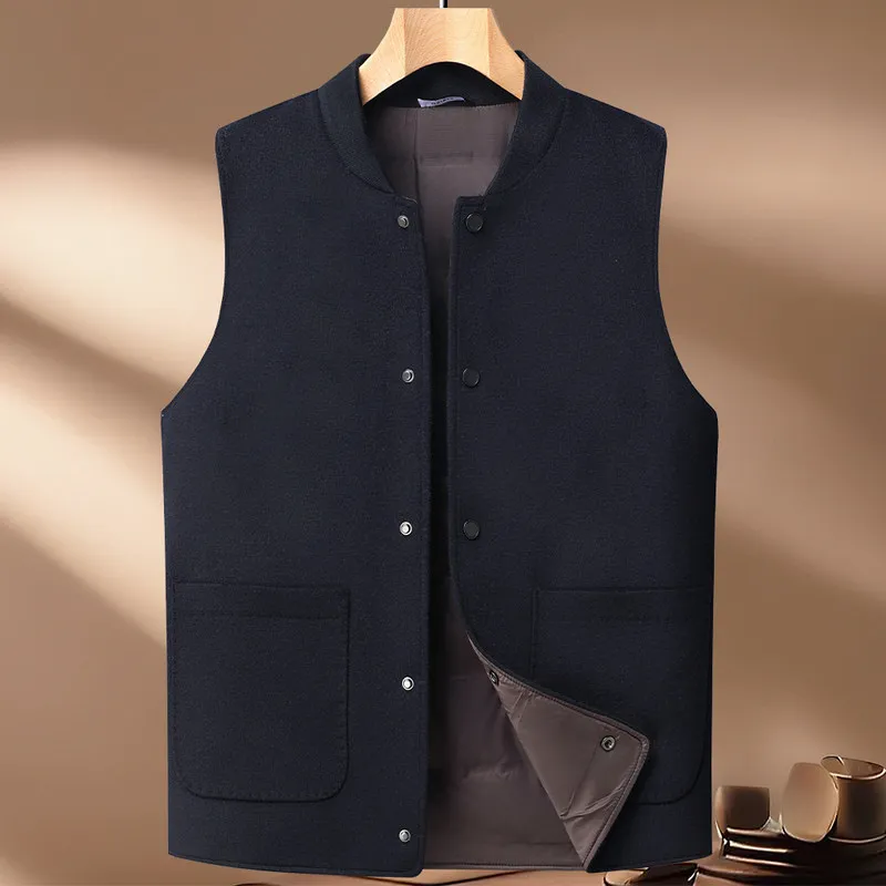 

High-Quality Men's Wool & Down Vest 2025 Autumn/Winter Outwear Comfort and Warmth Sleeveless Puffer Coats Top Waistcoat Clothing