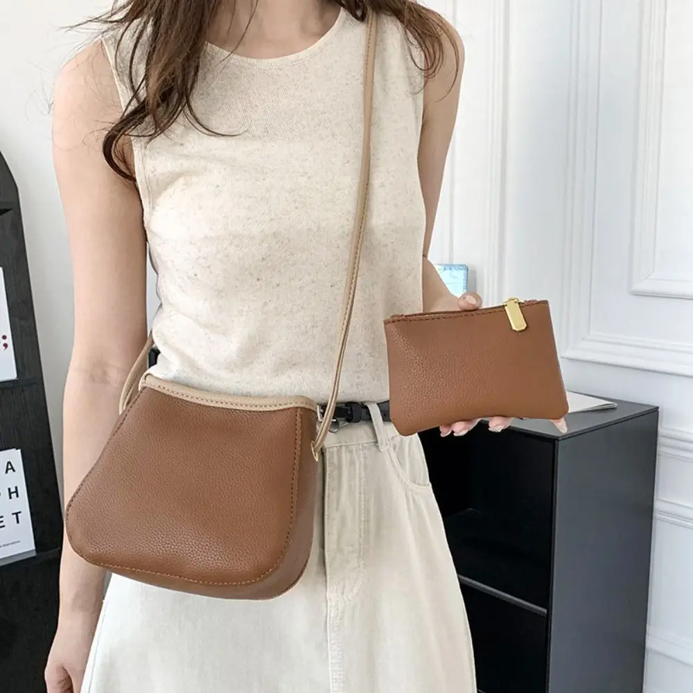 New Fashion Portable Bucket Bag PU Leather High-grade Single Shoulder Bag Large Capacity Small Purse Women Crossbody Bag