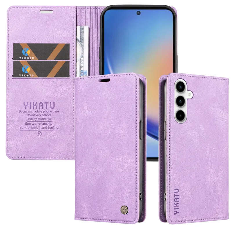 Luksusowe skórzane etui ochronne dla Samsung Galaxy A36 A56 A26 A16 A06 A05 A15 A25 A35 A55 A34 A54 A14 5G Magnetic Flip Cover — zdjęcie produktu 2