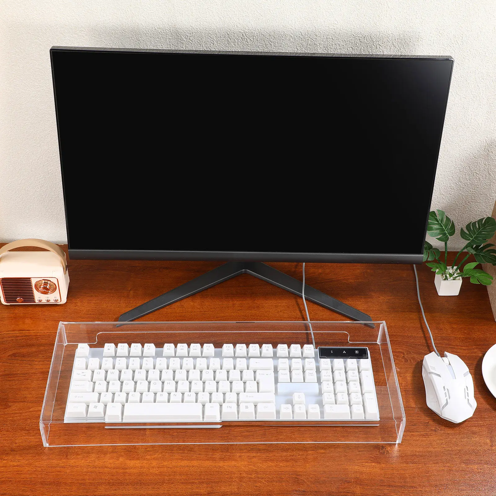 

Прозрачный акриловый защитный чехол для клавиатуры, пыленепроницаемый, водостойкий, защита от падений, безопасный для кошек, прозрачный протектор для клавиатуры