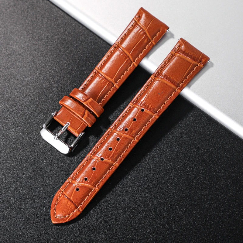 18/20/22/mm Crocodile Pattern Leather Watchbands Watch Accessories Luxury High Quality Leather Watch Belt Fashion Men Watch Band