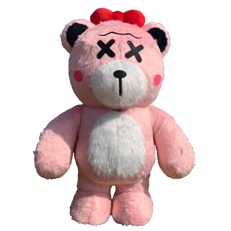 

Christmas Inflatable Pink Plush Bear Mascot Costume Fancy Party Furry Dress Dolls Mascotte Cosplay Outfits Christmas Costume