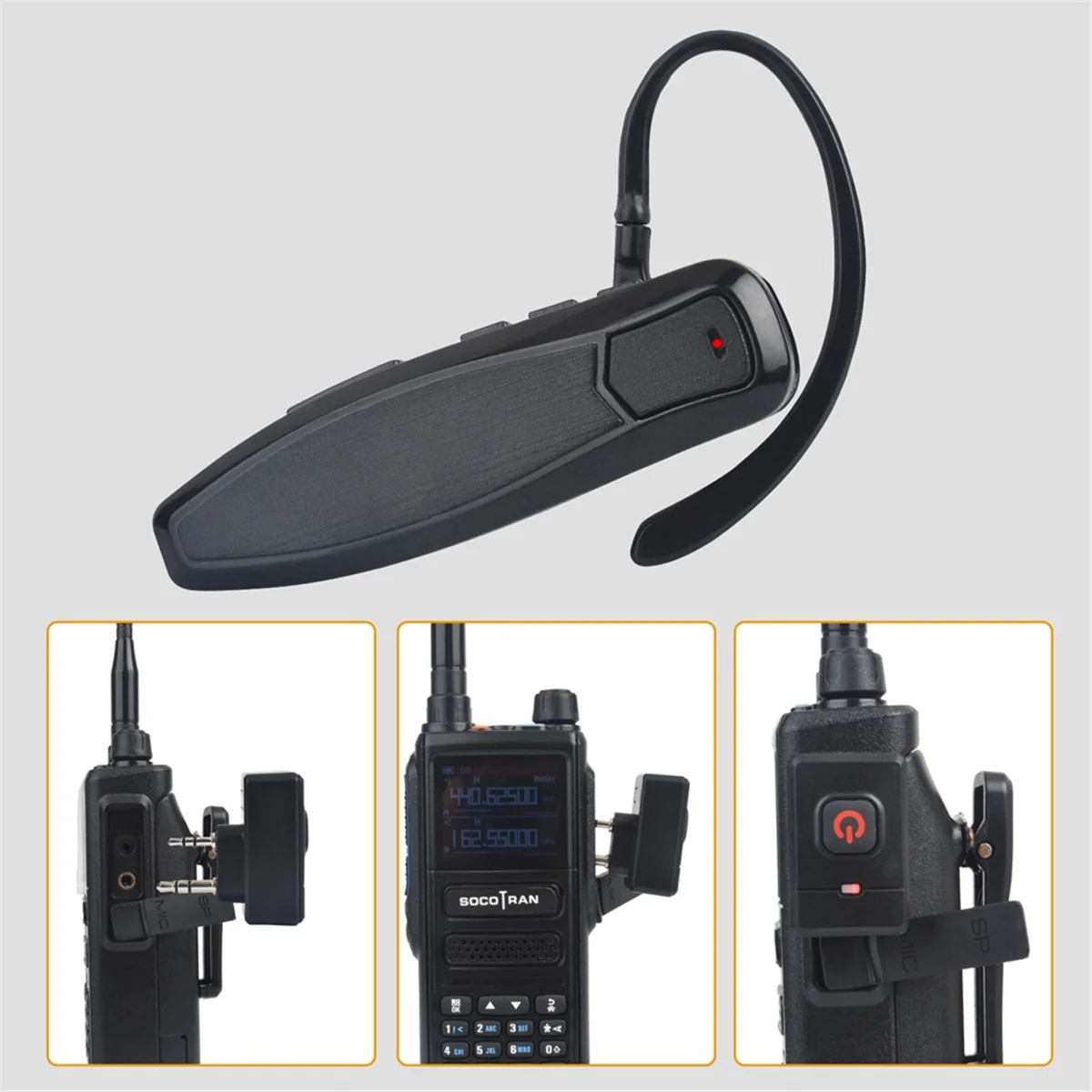 New Walkie Talkie Wireless Bluetooth PTT Headset Earpiece Hands-Free K Plug for KENWOOD Microphone Headset Adapter