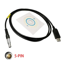 5 PIN GEV267 (806093) Data Transfer Cable for SWISS TS02/06/09/11/12/15/16 Total Station, Compatible with WIN10, for TS/TPS LS