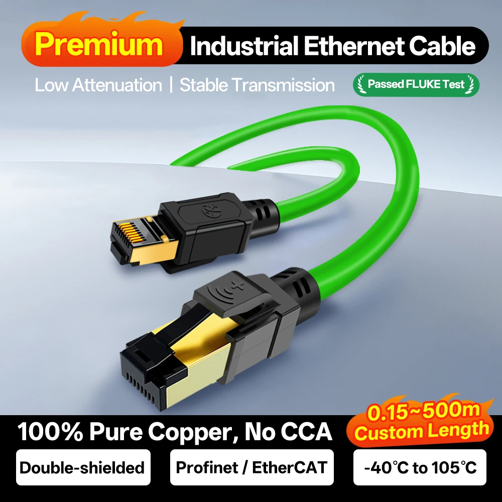 1-100m CAT6A RJ45 Industrial Ethernet Cable SFTP Shielded Outdoor High Flexible Network Cable for PLC/POE Applications Compatibl