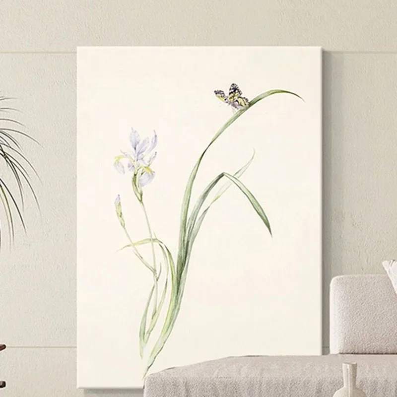 Orchid Butterfly Nordic Living Room Decoration Painting Pure Handmade Oil Painting For Home Decoration Bedroom Dining Room Safa