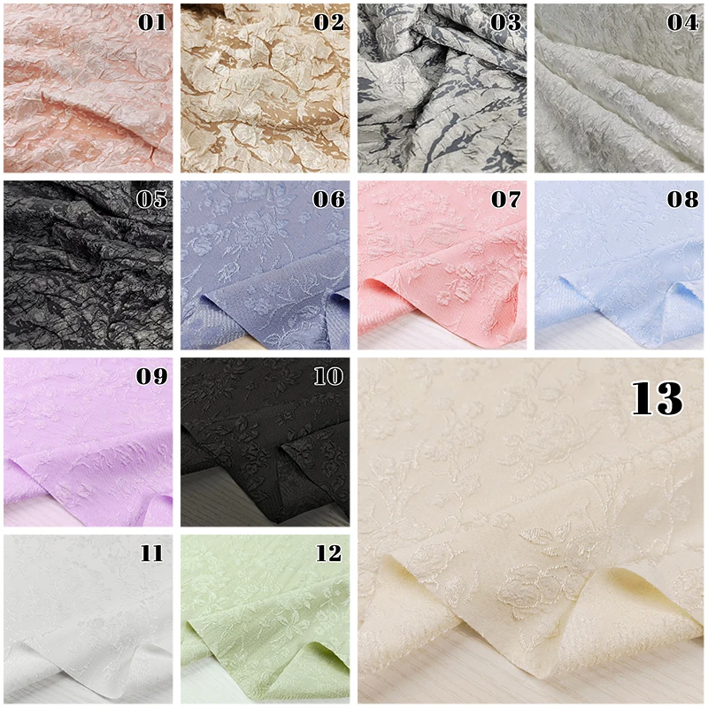 

50/100/150 Cm Rock Pattern Relief Texture Dress Elastic Fabric Designer Material Coat Texture Diy Full Sleeve Suit Sewing Cloth