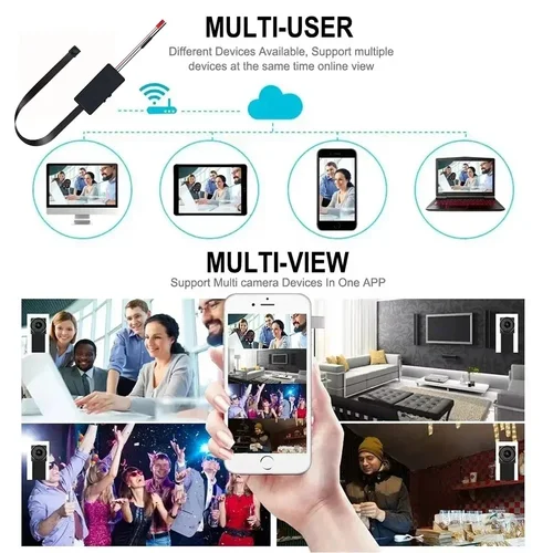 Imagen 2 del producto Nueva mini cámara WiFi 4K HD, compatible con visualización remota, detección móvil, almacenamiento en bucle, cámara inalámbrica DIY estilo niñera para el hogar