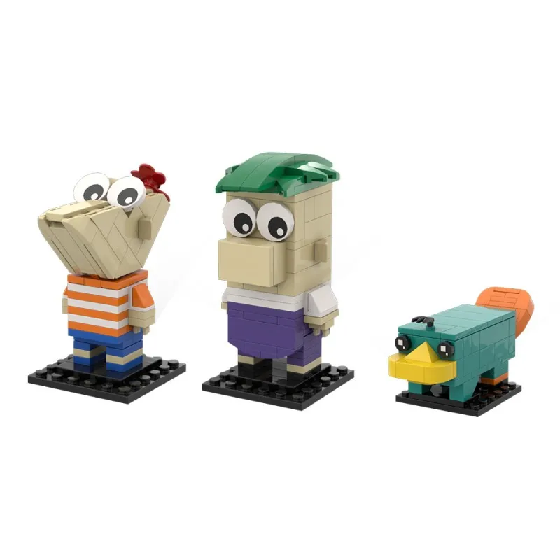 MOC فينياس فيرب بيري خلد الماء Bricksheadz اللبنات الكرتون أنيمي شخصية نموذج لجسم لعبة طفل هدية جمع ديكور