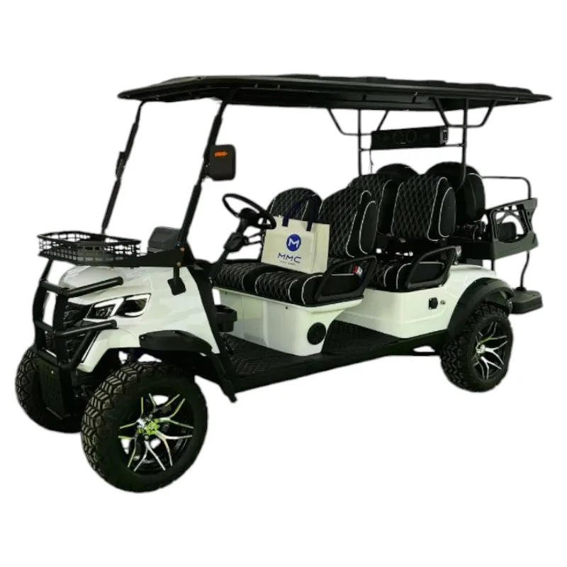 Newest CE approved 48V Adults Golf Scooter Solar Panels Powered Black Golf Carts 2 4 6 Seater Off Road Beach Electric Golf Cart