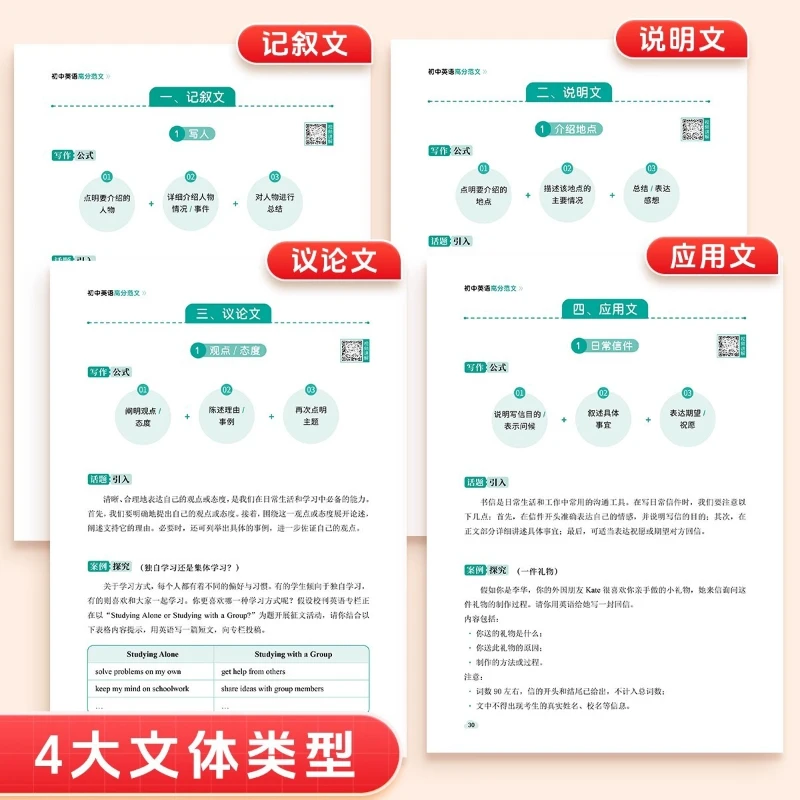 إصدار جديد 2025، عينة إنجليزية عالية النتيجة للمدرسة الثانوية، دليل الكتابة الكامل، اللغة الإنجليزية العامة للصفوف 7-9