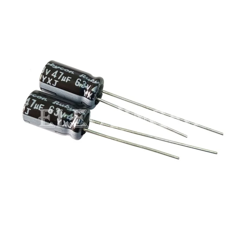 63V47UF YXJ 6.3X11 Aluminum Electrolytic Capacitor 63YXJ47M Original Rubycon Long Life Low Impedance 47uF 63V