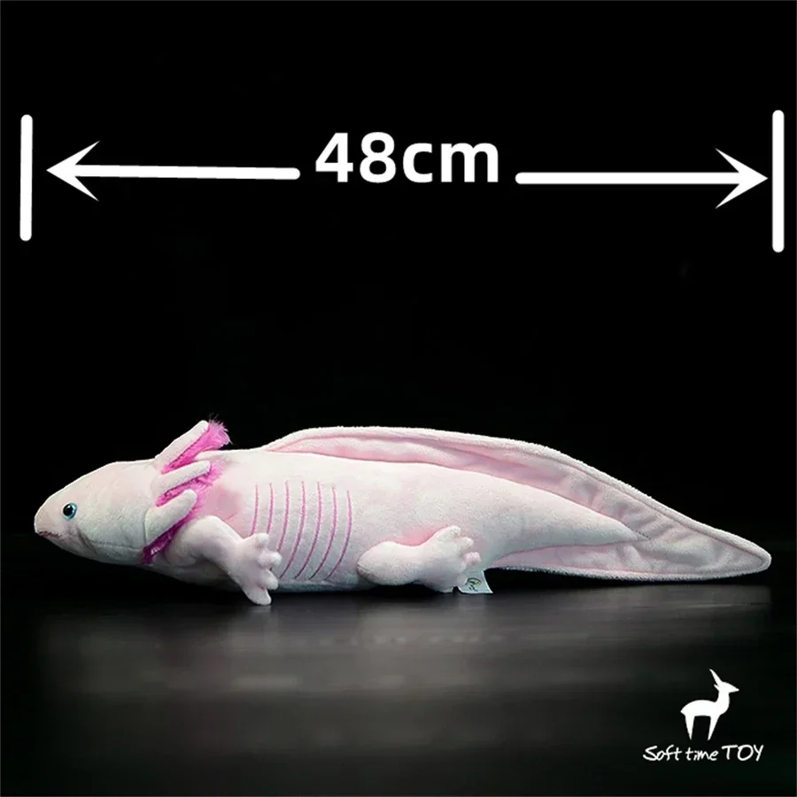 Juguete de peluche Axolotl rosa realista, animal relleno de salamandra realista, peluche de pez caminante mexicano, muñeca Newt rosa, regalo para niños