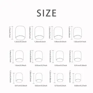 24 Buah Kuku Pendek Bermotif Macan Tutul Minimalis Prancis dengan 1 Jelly dan 1 Kikir Kuku 10 kuku bermotif macan tutul dengan penjualan terbaik - №