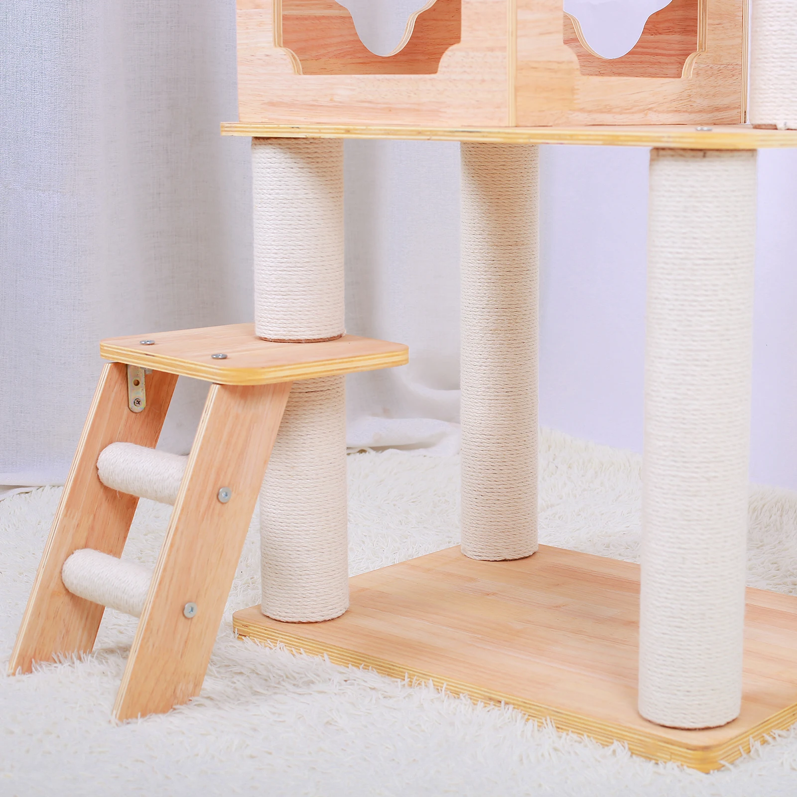 Deluxe Wooden Cat Tower