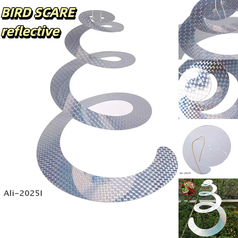 

1/2PCS Bird Scare Tape Reflective Pigeons Ribbon Repellent Tape Deterrent Tapes Discs Control Bird Scarer PVC Pest Control