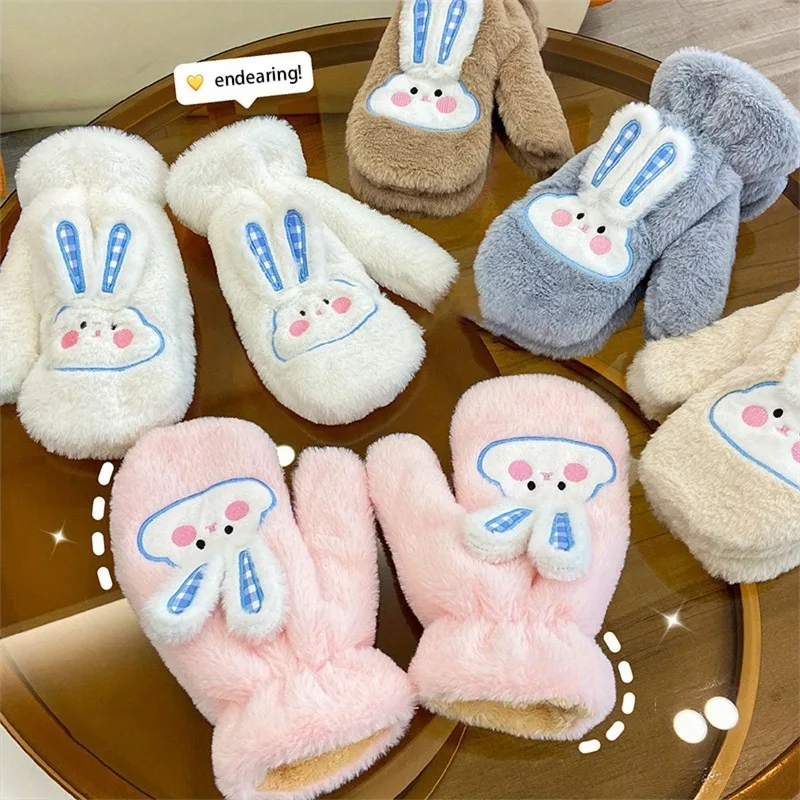 

Gloves for Women in Winter Cute Version Student with Thick Velvet Cartoon Warm and Cold Resistant Gloves for Women in Winter