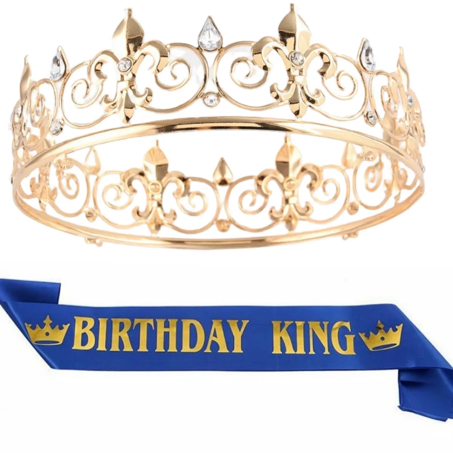 Gold King Crown & Sash Set