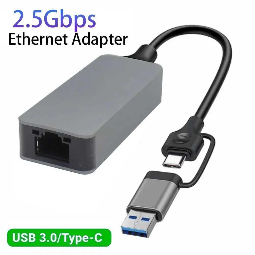 

2.5G USB type c USB3.0 Network Card Thunderbolt 3 Lan Internet Adapter for Laptop PC Windows Mac OS 2500Mbps Ethernet Adapter