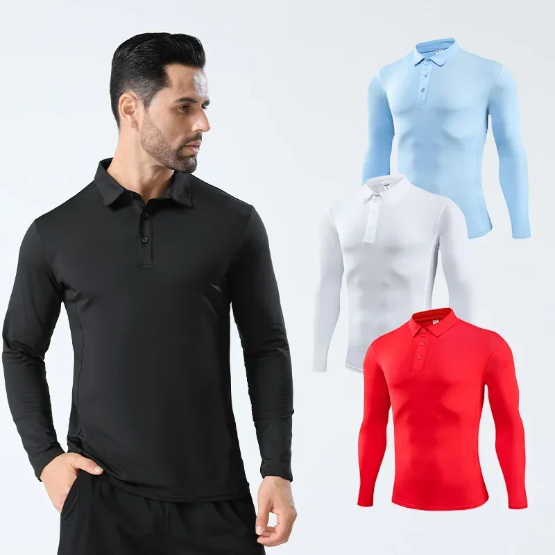 Camiseta deportiva para hombre, sudadera de manga larga de entrenamiento transpirable, ropa de bádminton, medias elásticas altas para Fitness, camisetas informales