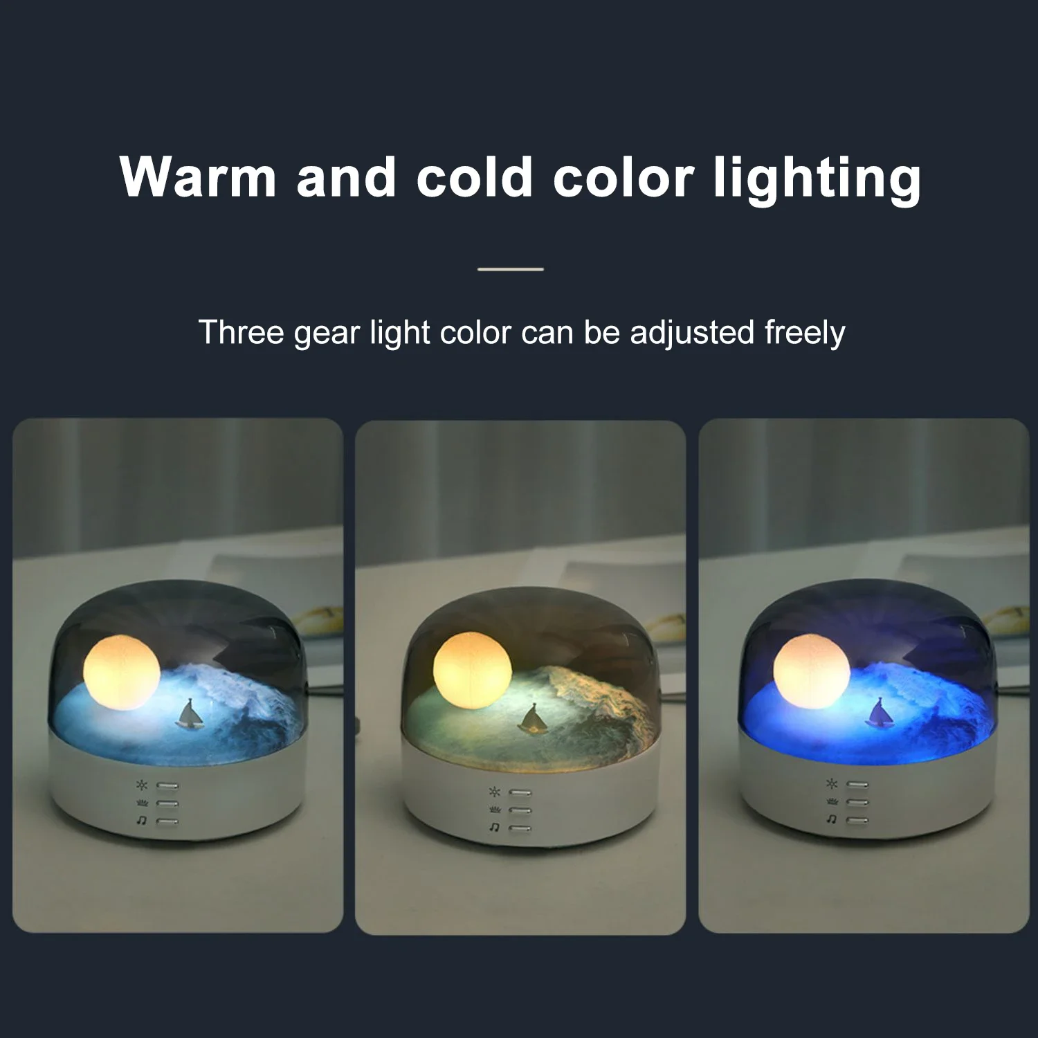 LED Atmosphere Night Light Speaker Bluetooth Rechargeable Dimming Wave Table Lamp Kid Christmas Birthday Gift Bedroom Decor