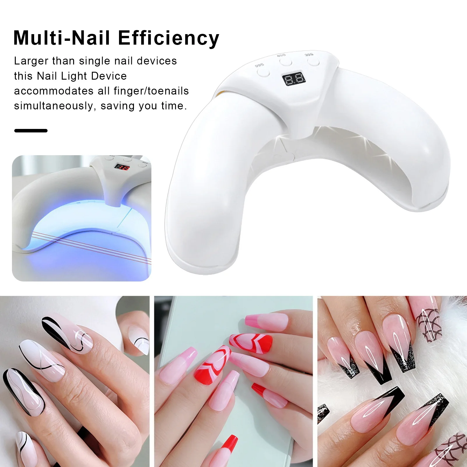 Nail Fungus Treatment Device 905nm Infrared Light 470nm Blue Light Toenail Fingernail Onychomycosis Removal LED Therapy Lamp