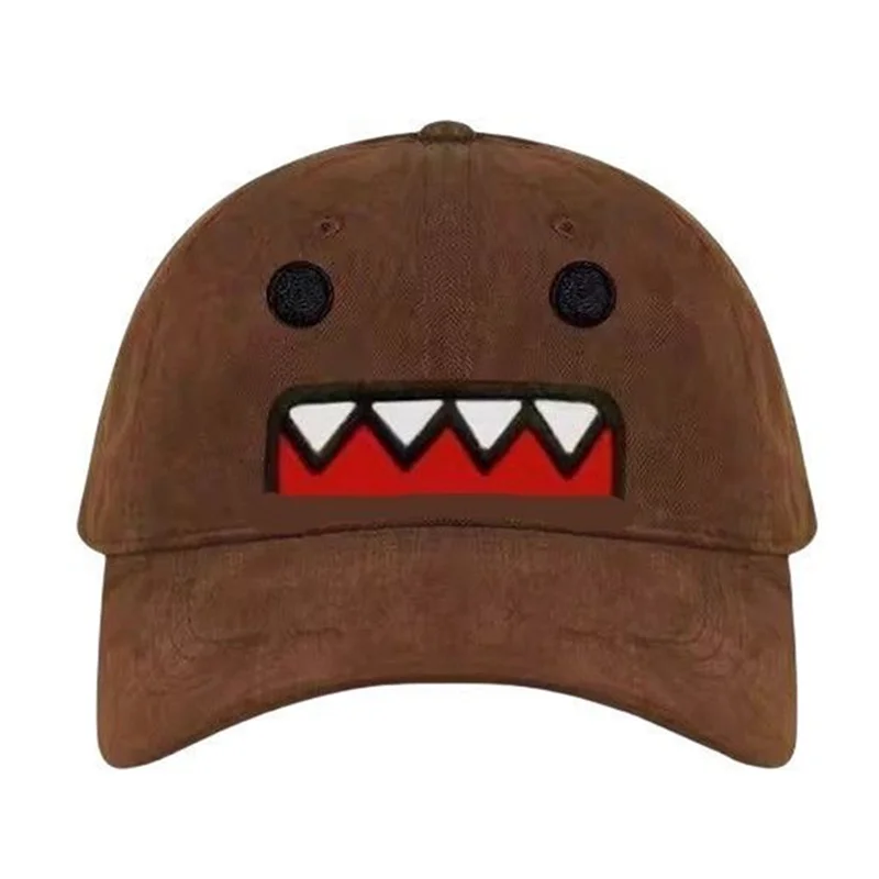 

Anime Domo Kun Cap Hats for Men Women Boys Girls Kids Embroidery Fashion Funny Cute Sun Visors Gorras Brown