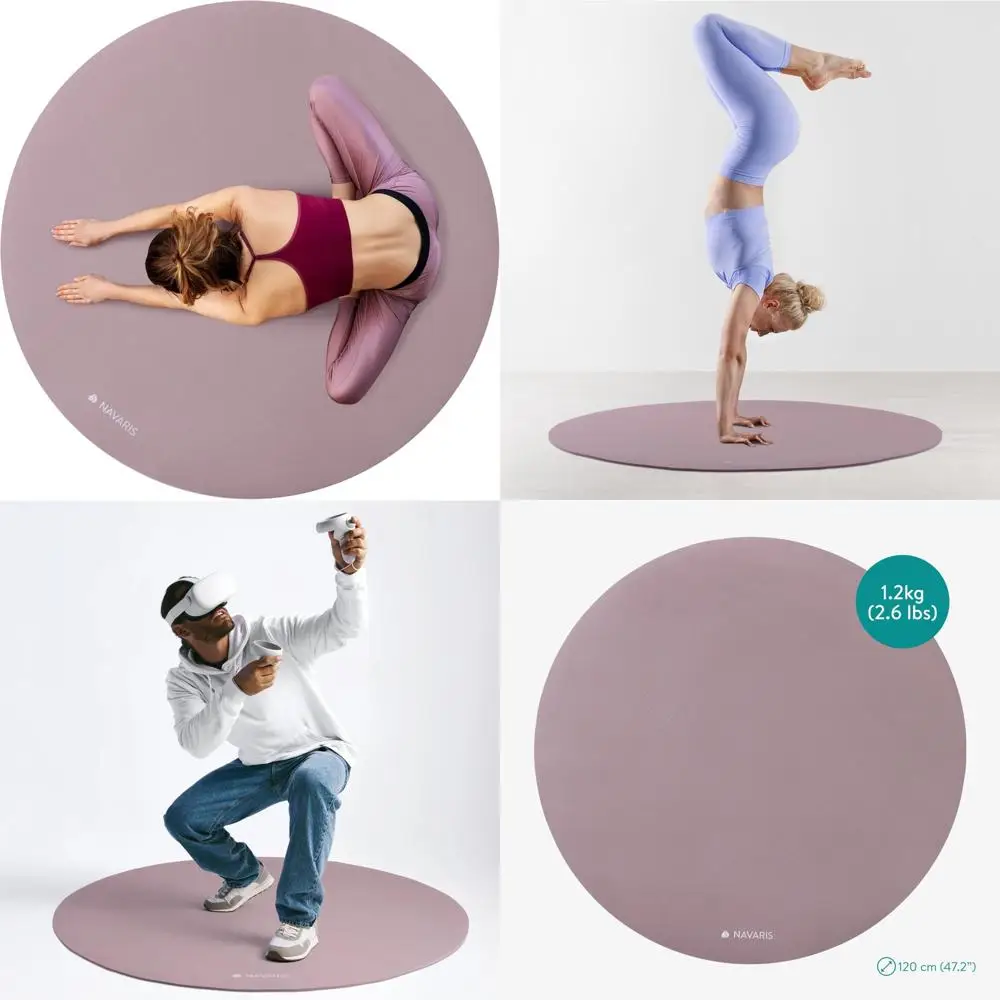 

Круглый нескользящий коврик для упражнений диаметром 47, толщина 1/4, идеально подходит для кардио, тренировок, фитнеса, тай-чи, медитации