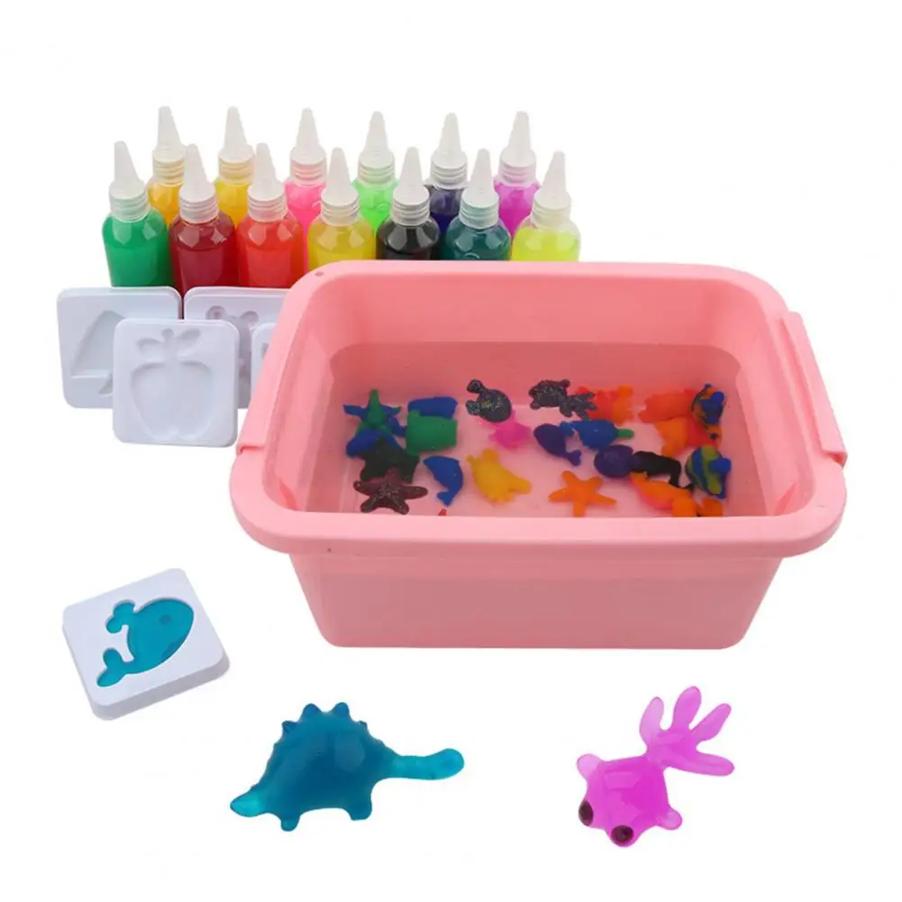 Safe Water Toy Water Elf Toy Kit with Shape Molds Diy Water Creation Set for Kids Handmade Gel Toy Gift for Boys