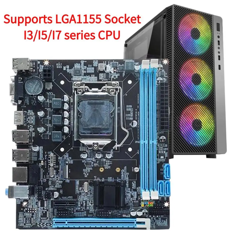

Материнская плата H61 16 ГБ Micro-ATX Основная плата ПК LGA1155 Разъем I3/I5/I7 Процессор 4 X SATA 2.0 Realtek 10/100 Мбит/с Встроенная локальная плата для офиса