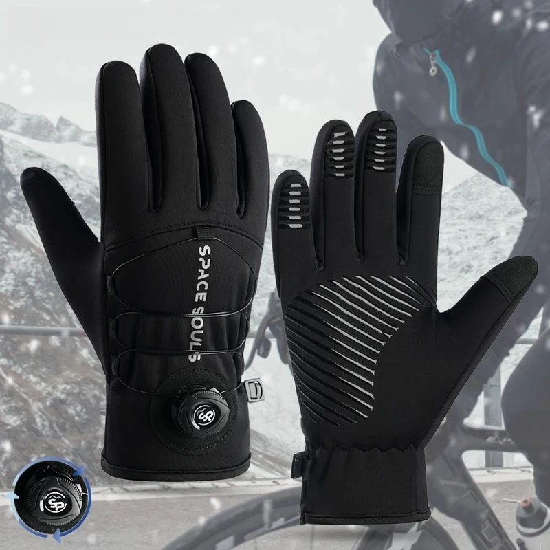 

Winter Buckle Cycling Gloves Unisex Windproof Touch Screen Warm Gloves Men's Women's Outdoor Sports Running Skiing Gloves