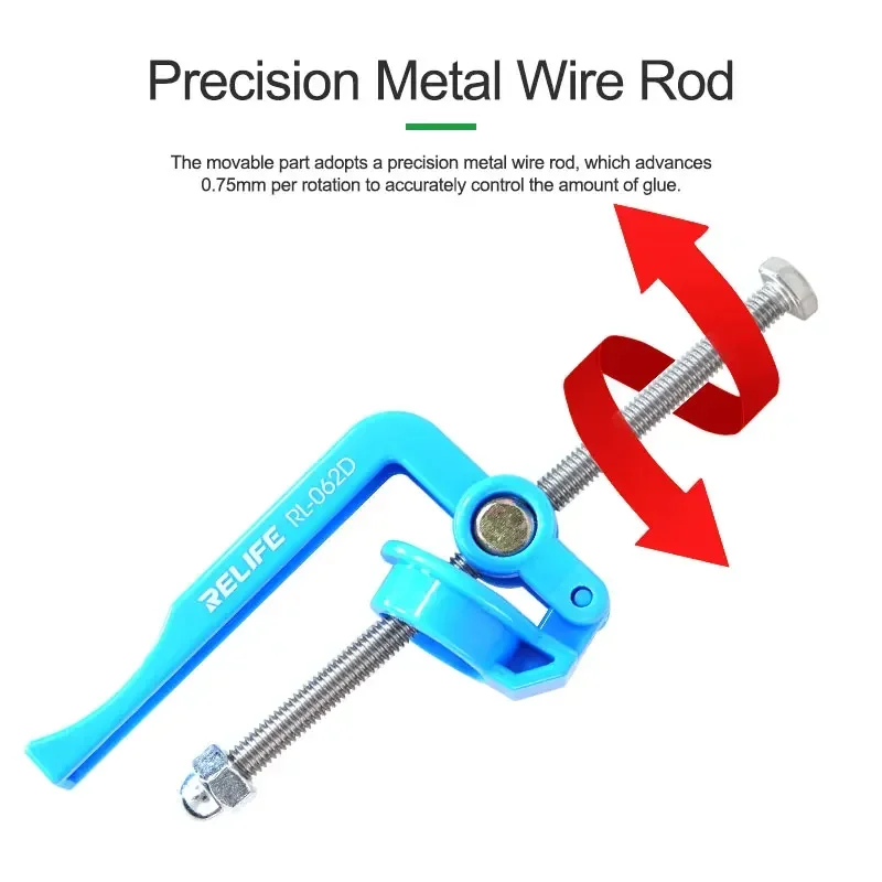 RELIFE RL-062D Manual Glue Gun Solder Paste Booster Welding Oil Needle Barrel Extruder Glue Gun Propulsion Push Rod For 5-10cc