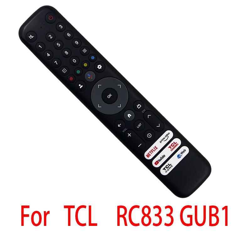 Remote control RC833 GUB1 Compatible with TCL TV 50 55 75 inch C645 C745 C845 43LC645 65C745 65C845 No Voice