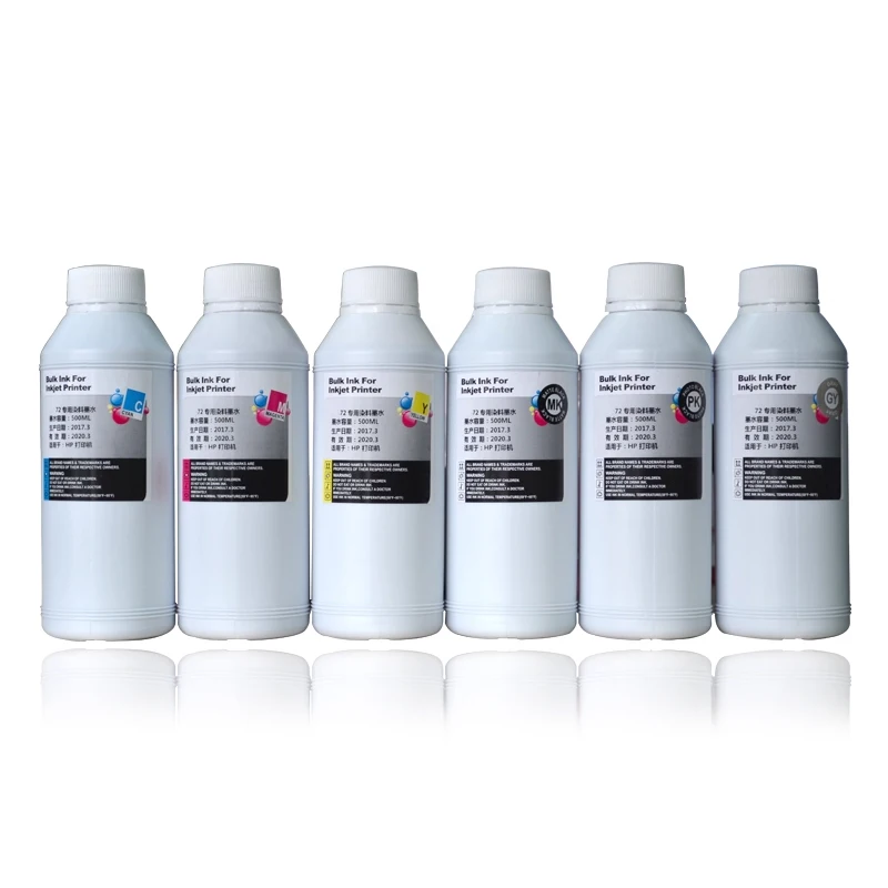 500ML Pigment ink Dye Ink For HP 72 Refill For T610 T620 T770 T790 T795 T1100 T1120 T1200 T1300 T2300 T1100PS  T1700PS Printer - Image 2