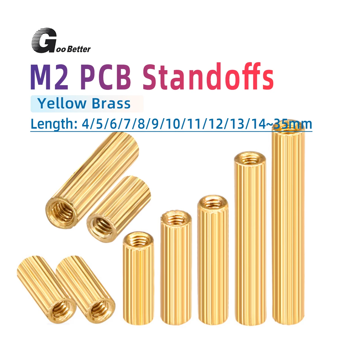 

Thread Brass Round Standoff Spacer Female Length 3mm ~35mm M2 Brass Threaded Spacer Round Standoff Spacer Support Pillar