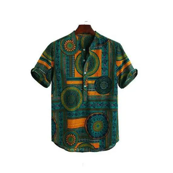 Herren bedrucktes irt Ethnic Sle ort Sve Polyesterfaser, nicht verformbar, normale Passform, ort Sve bedruckte Baumwolle irt