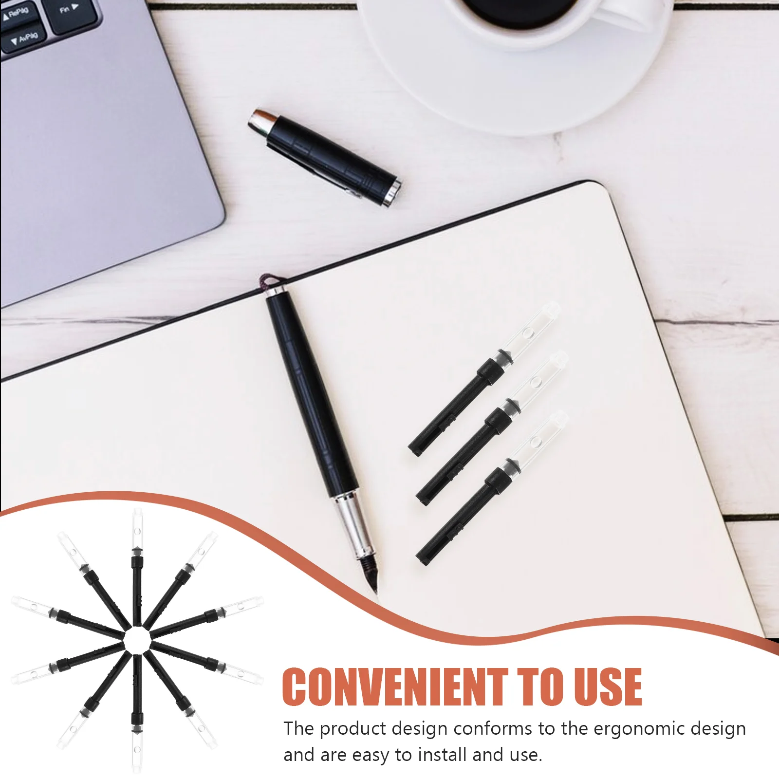 Caneta-tinteiro Converter Ink Tool, Absorventes substituíveis, Spring Tube, Acessórios, 10 pcs