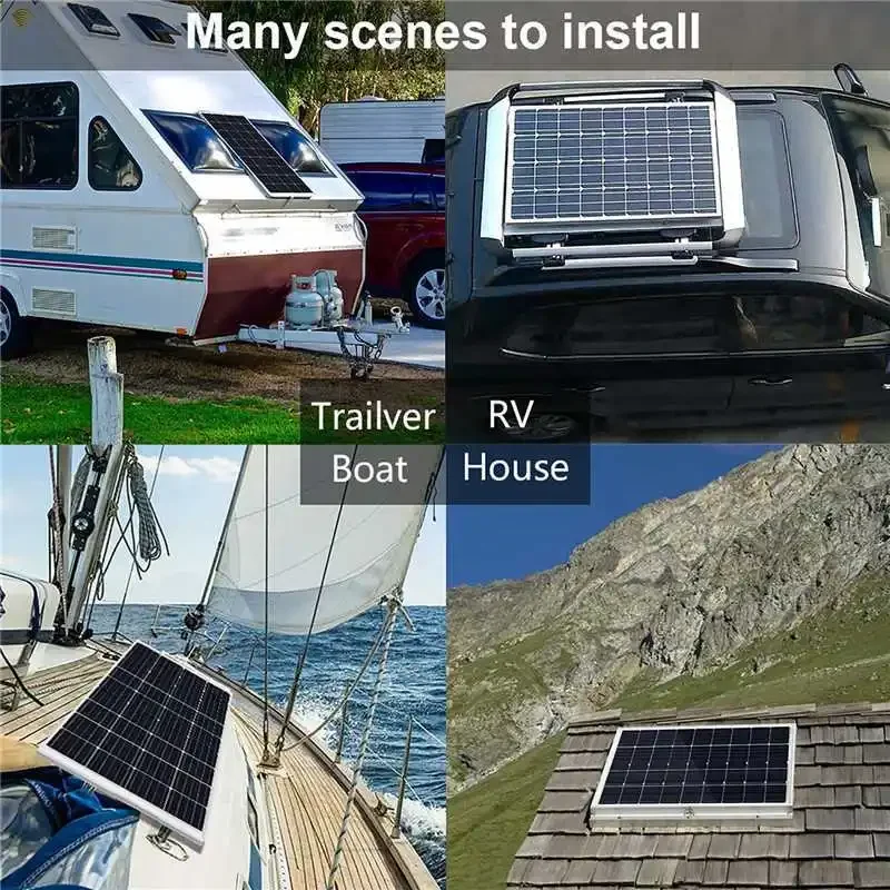 Minisplit Solar Powerstation Mini  Panel With Controller Pv RV Camping Charger Panels Plate 12v Cell Charge Battery 5v Usb