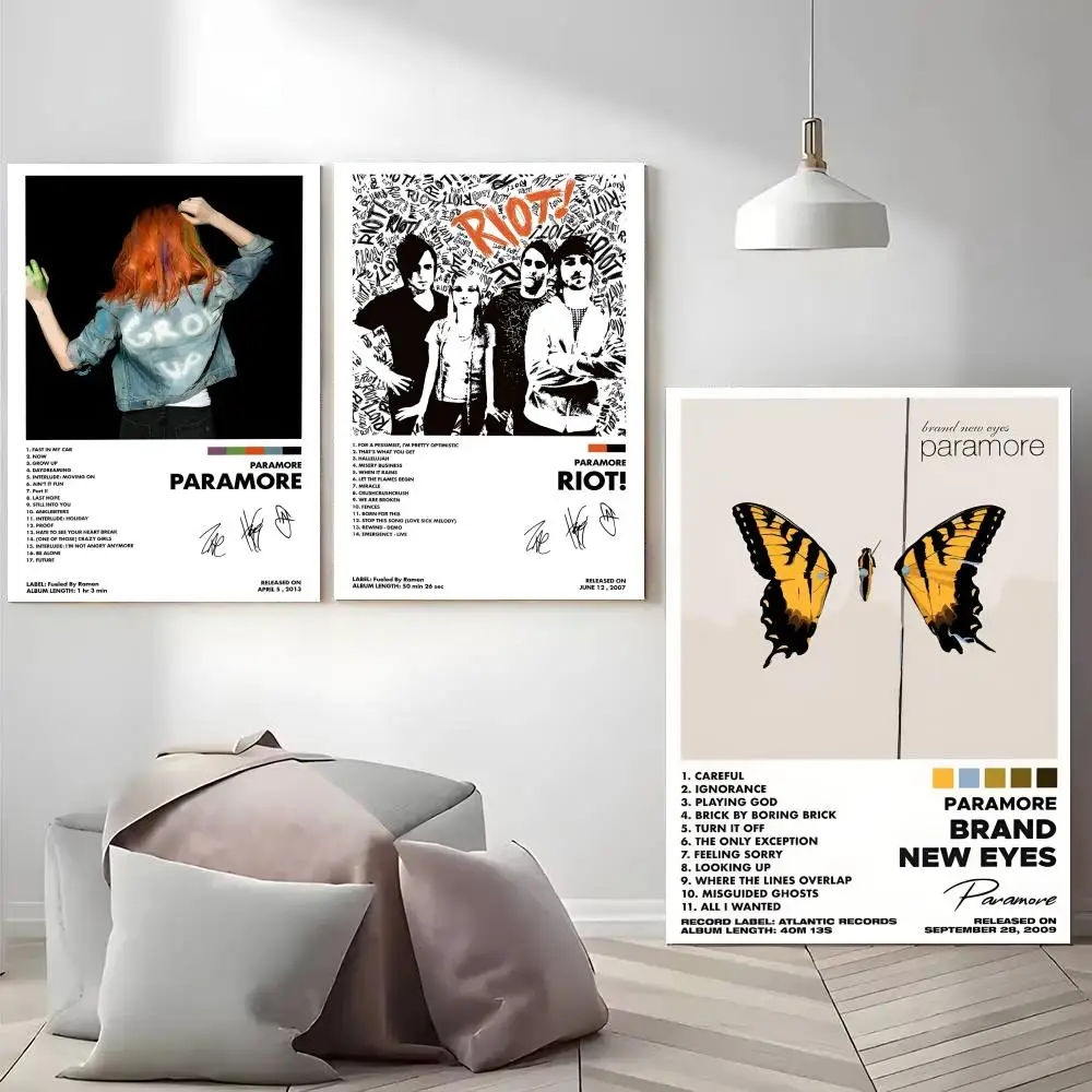 P-Paramore Album Poster Stickers Painting Self-Adhesive Wall Decals Mural HD Decor for Bedroom Living Room Home Gift